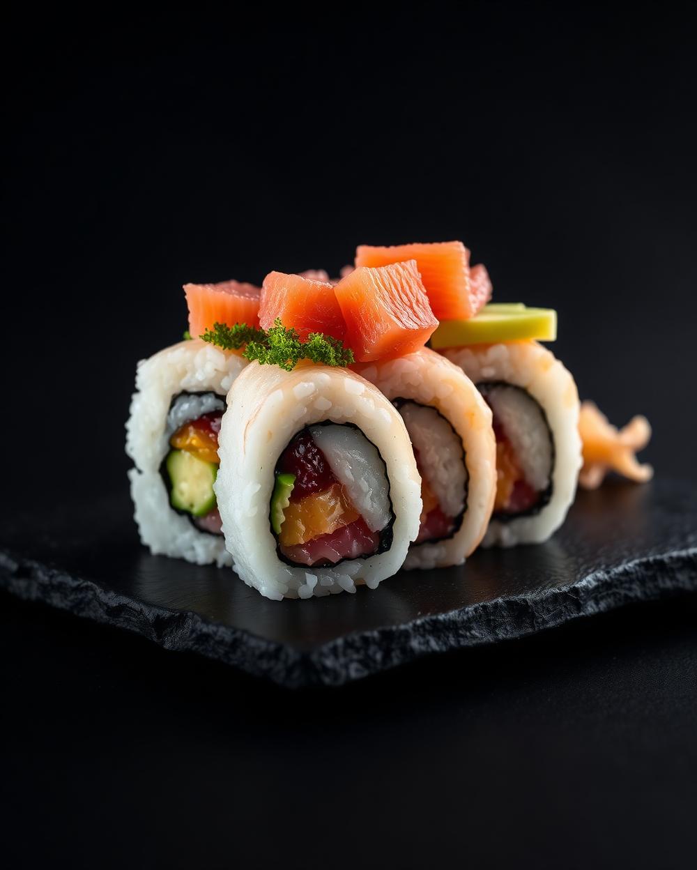 Rainbow sushi roll at Sushi Susie
